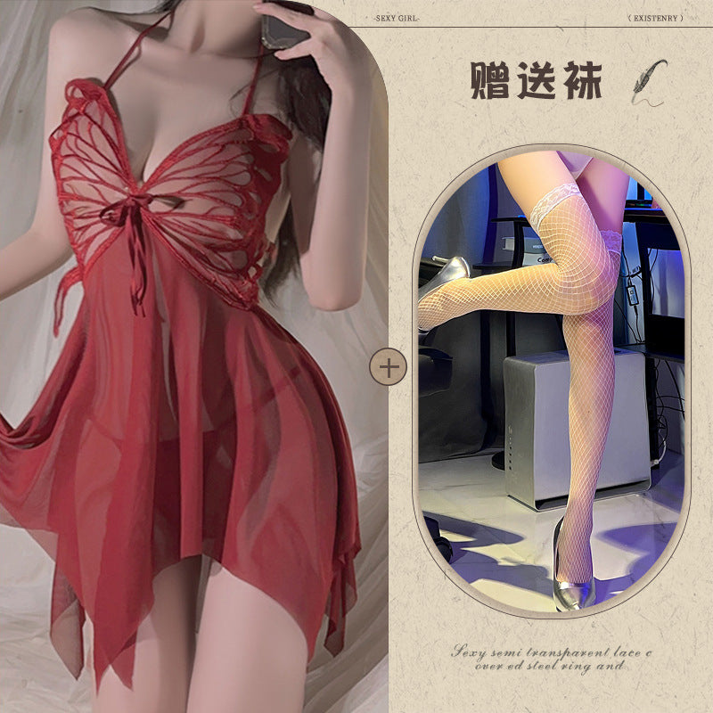 Butterfly Sheer Lingerie Nightgown