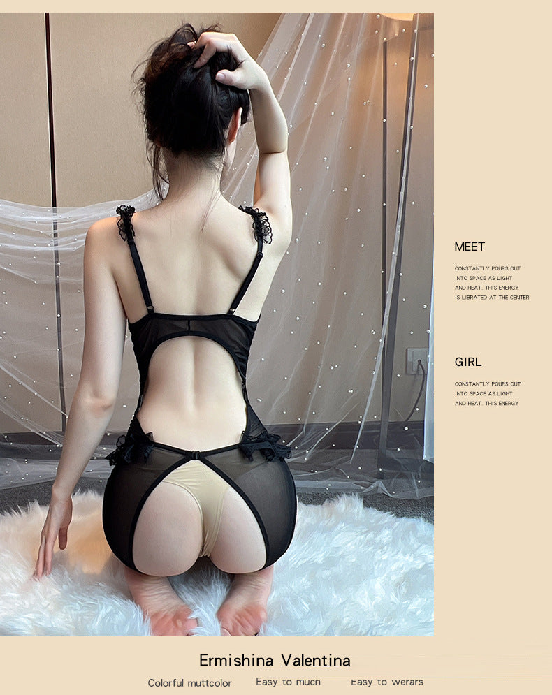 Lace Open Crotch Teddy