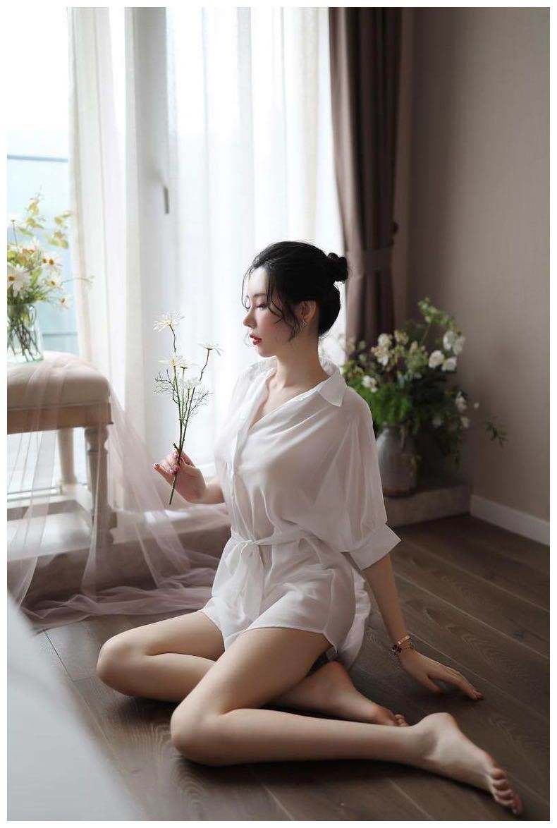 Transparent na Robe Set