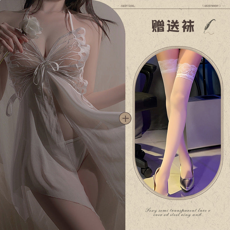 Butterfly Sheer Lingerie Nightgown