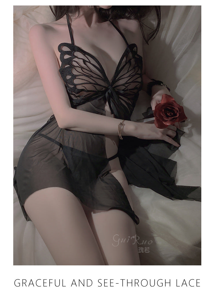 Butterfly Sheer Lingerie Nightgown