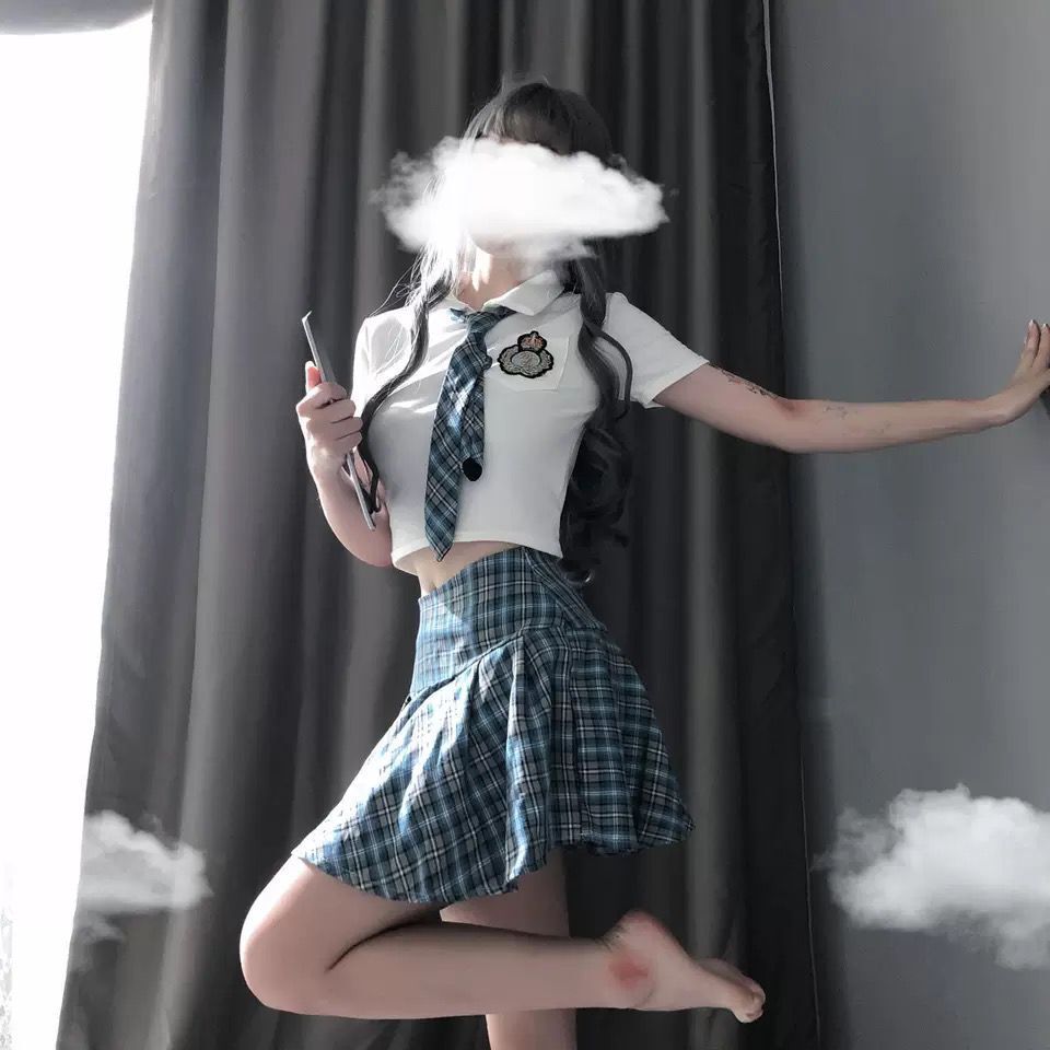 Schoolgirl Lingerie Set with Mini Skirt