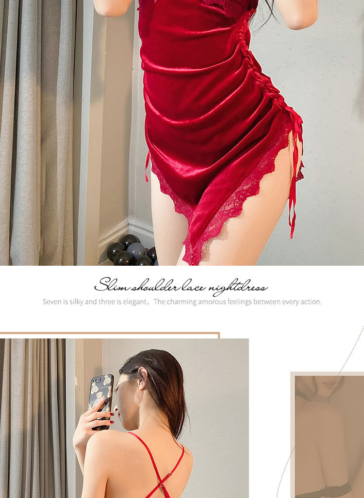 Velvet Tie-front Nightie