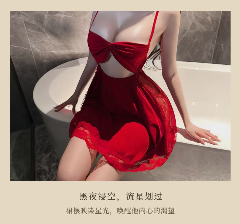 Backless Satin Bow Nightdress