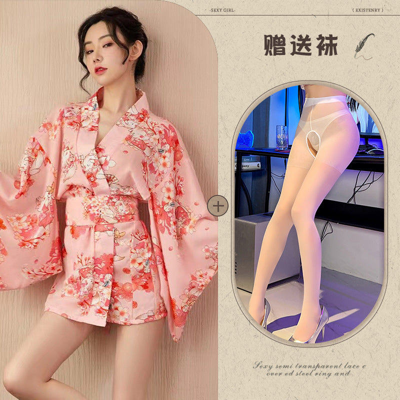 Pink Floral Kimono Set