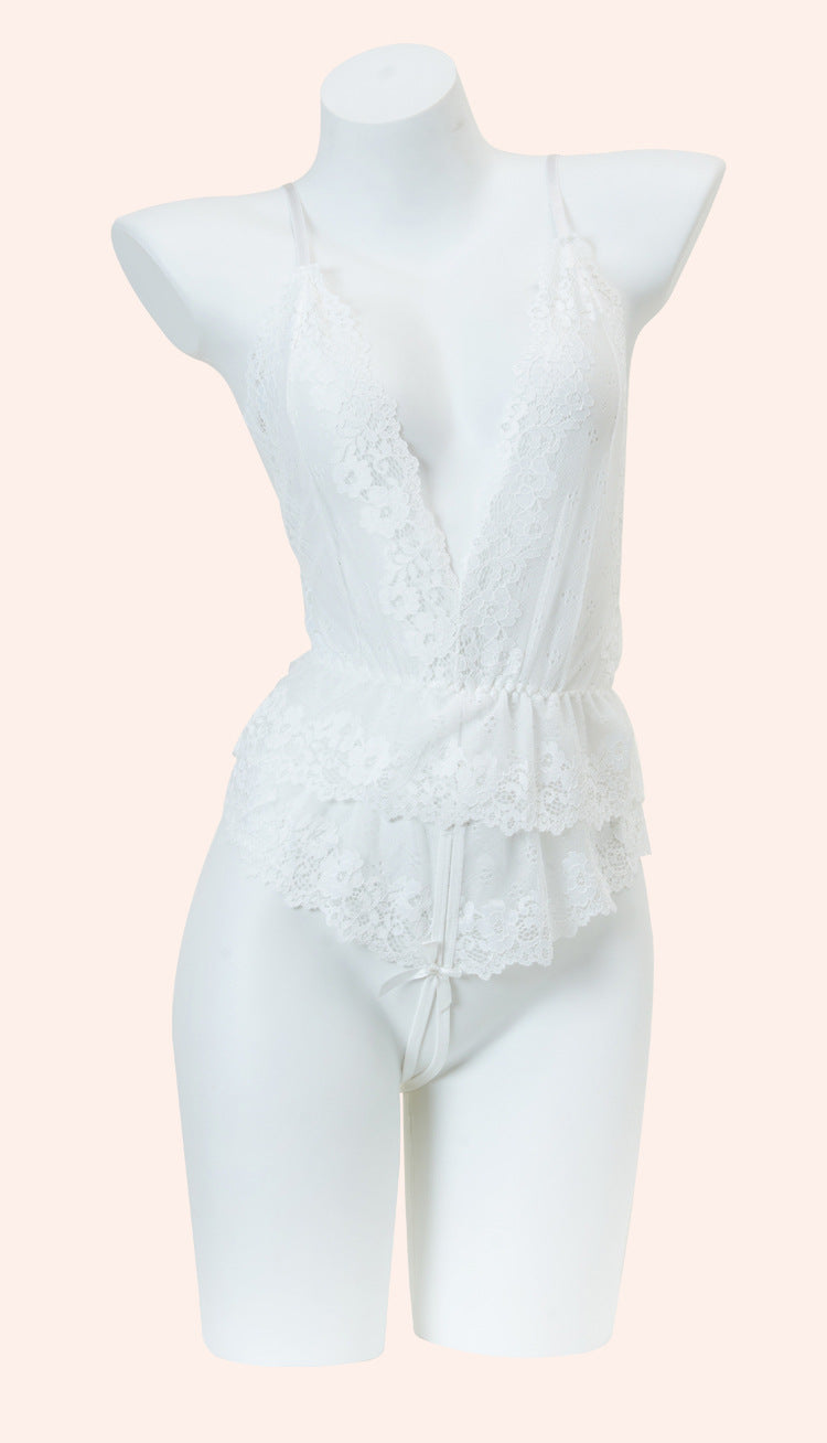 Lace Open Crotch Teddy