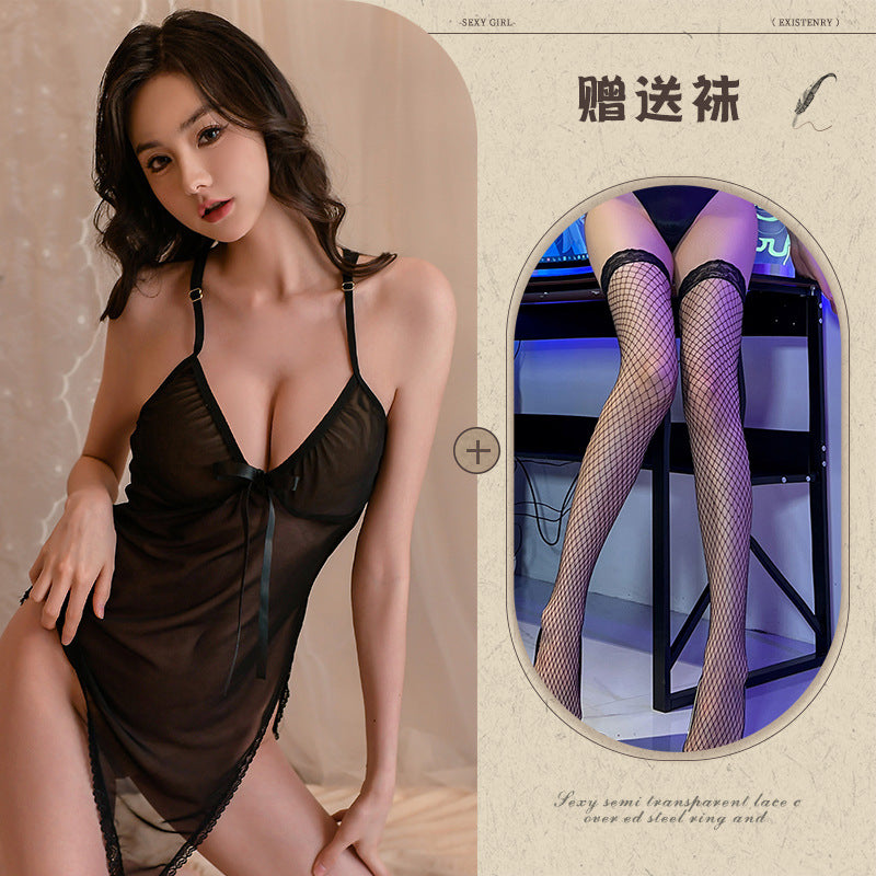 Sheer Mesh Lingerie Sleepwear Set