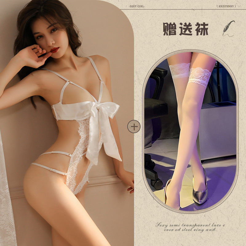 Bow Lace Cut-out Teddy