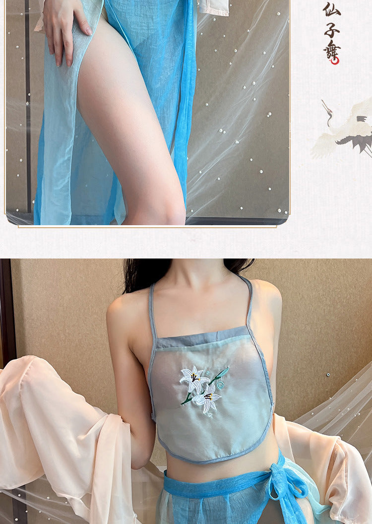 Black Slit Silk Nightdress