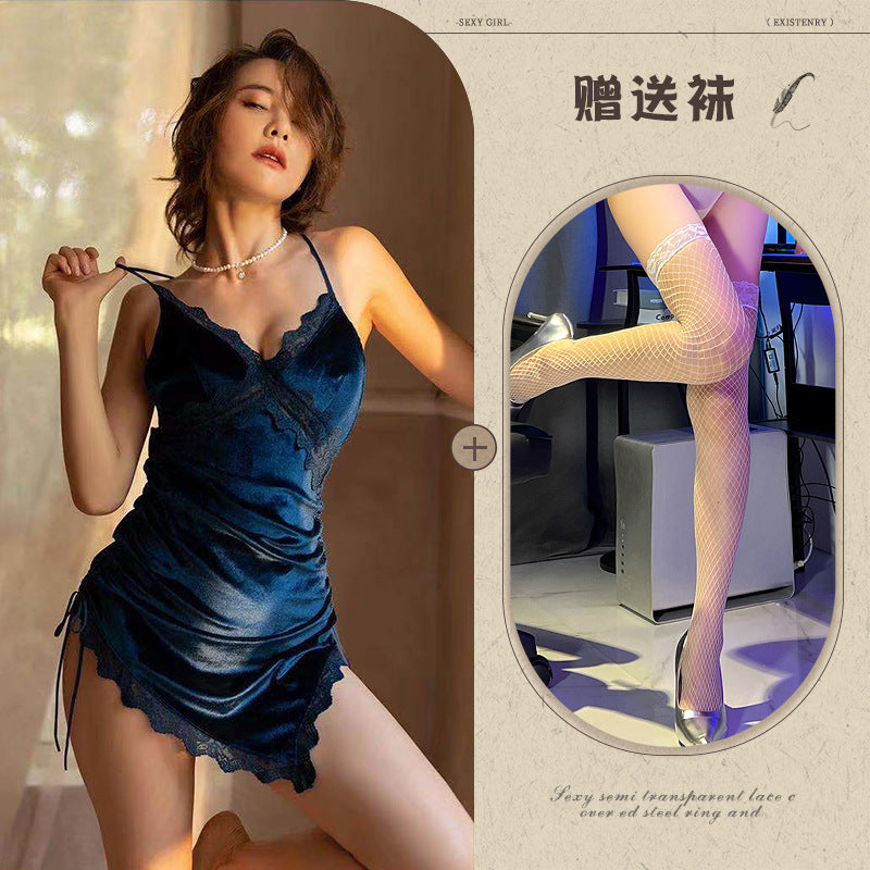 Velvet Tie-front Nightie