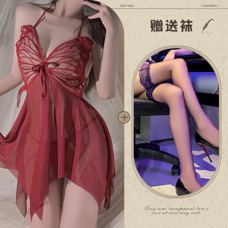 Butterfly Sheer Lingerie Nightgown