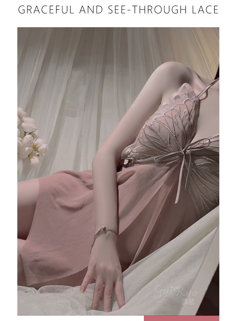 Butterfly Sheer Lingerie Nightgown