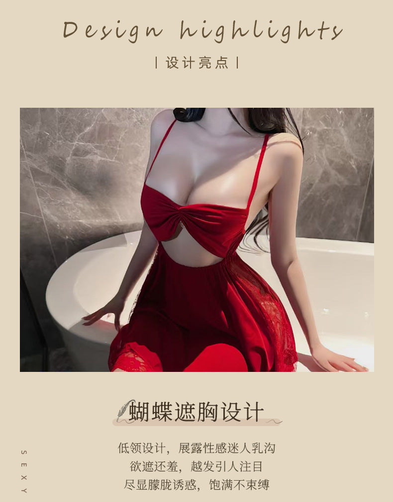 Backless Satin Bow Nightdress