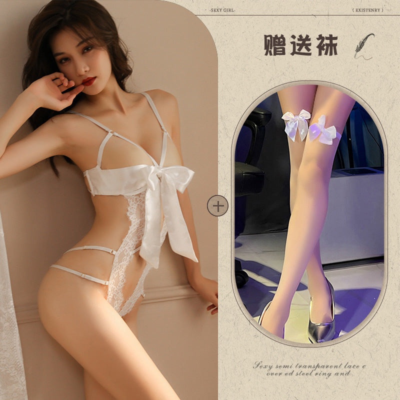 Bow Lace Cut-out Teddy