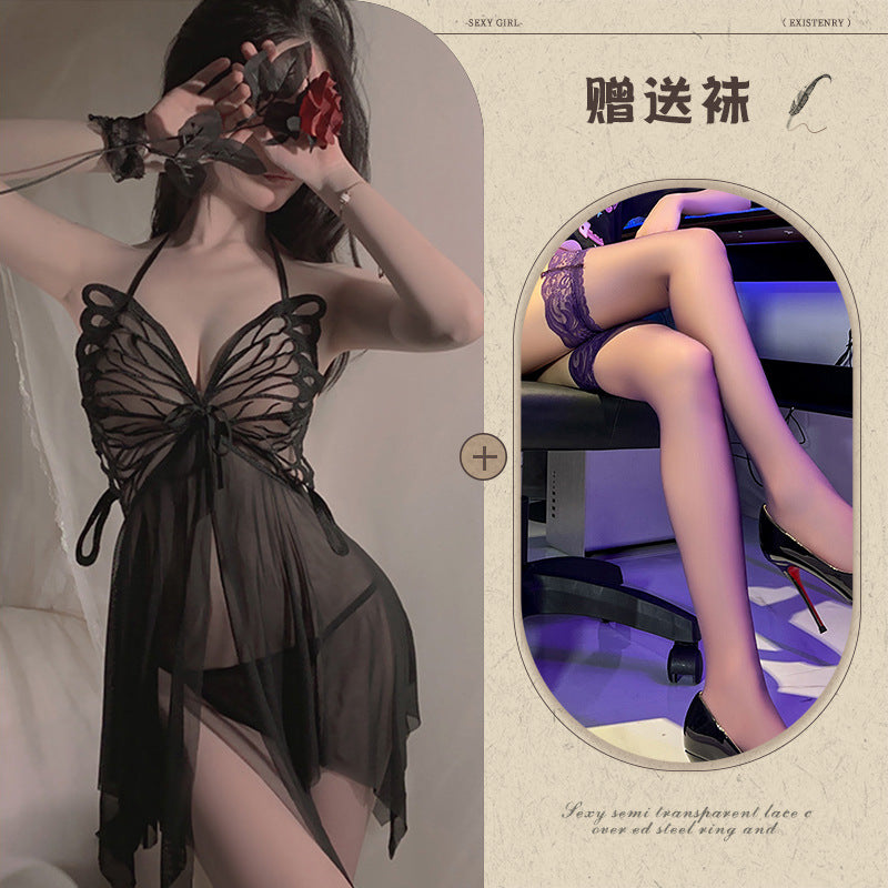 Butterfly Sheer Lingerie Nightgown