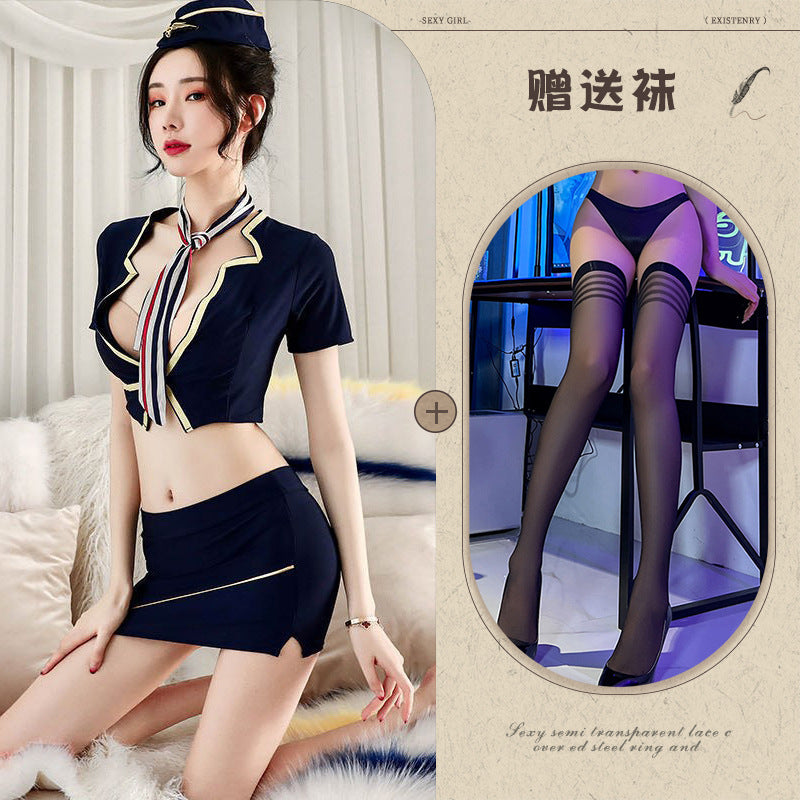 Sexy Hip Skirt Stewardess Uniform Secretary Suit
