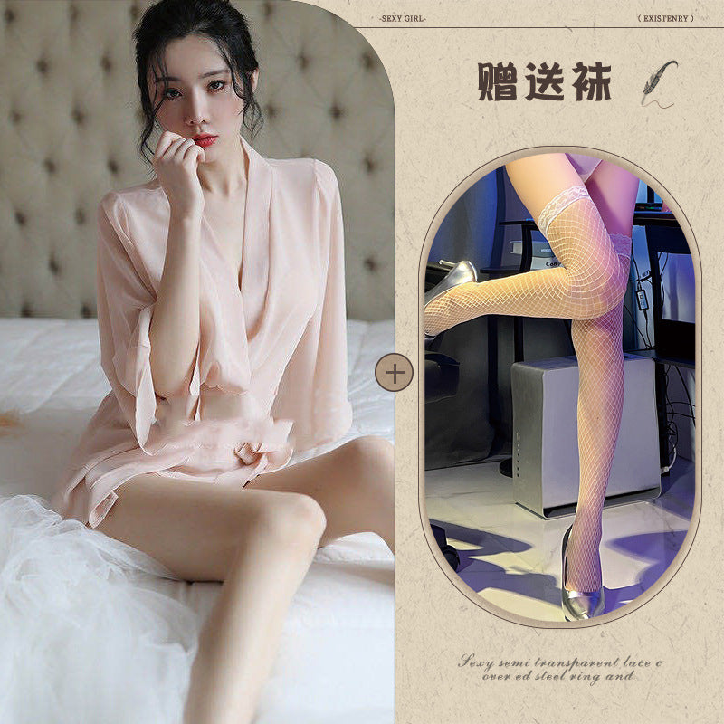 Transparent na Robe Set