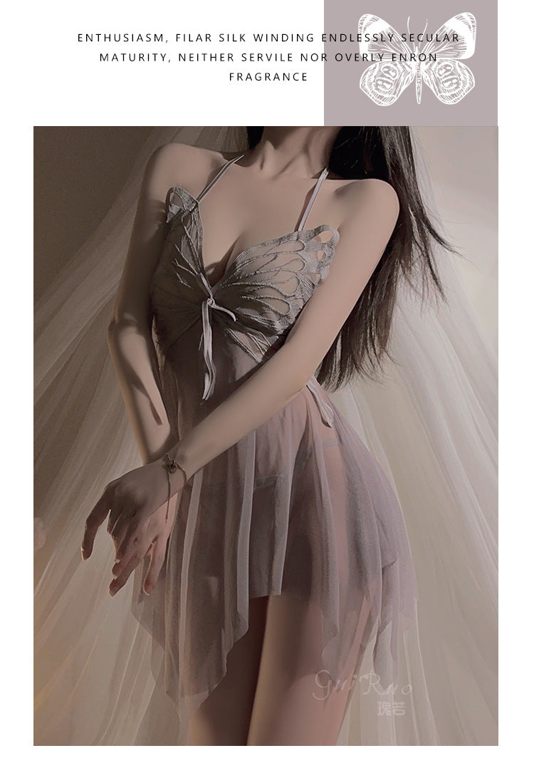 Butterfly Sheer Lingerie Nightgown
