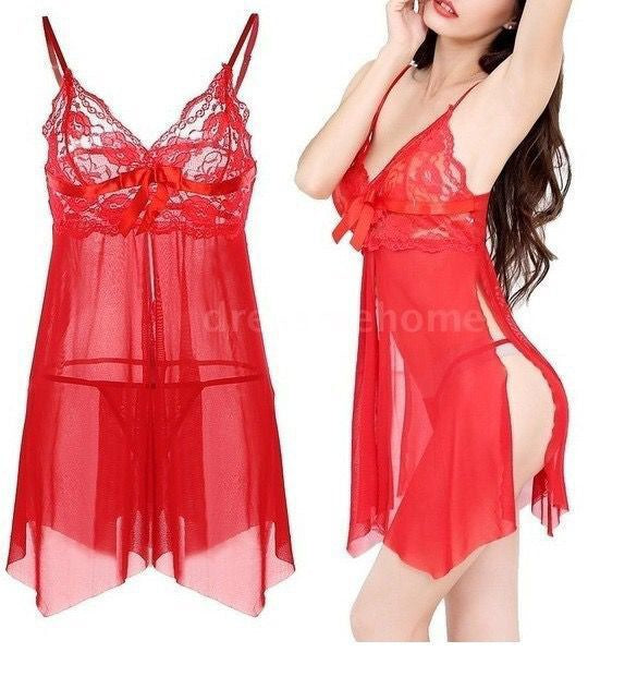 Transparent Panel Nightgown