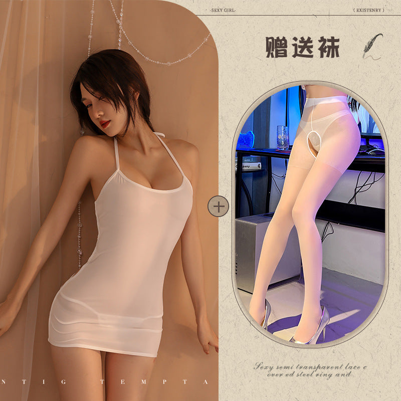 U-cut Sheer Nightdress