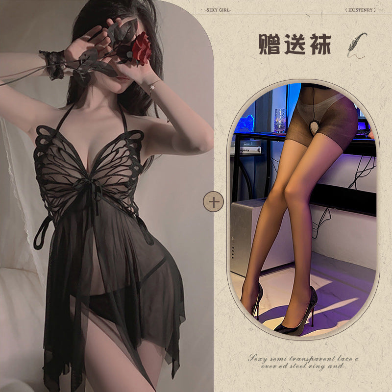 Butterfly Sheer Lingerie Nightgown