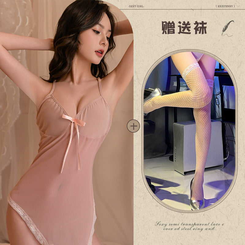 Sheer Mesh Lingerie Sleepwear Set