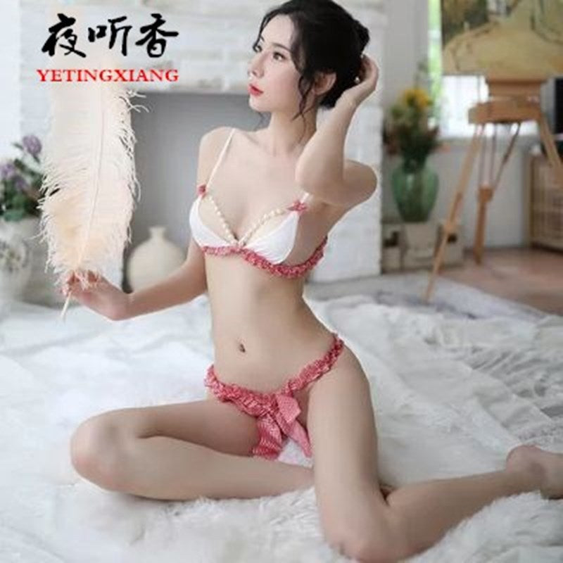 Pearl Bikini Set with Lace Details