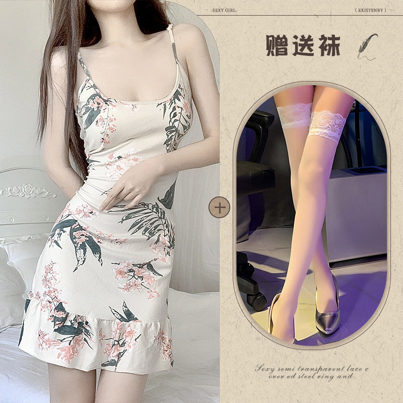 Summer Lace Trim Sleepwear with Pads
