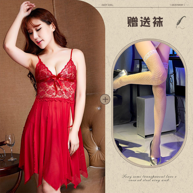 Transparent Panel Nightgown