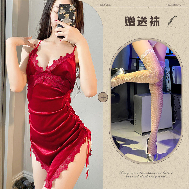 Velvet Tie-front Nightie