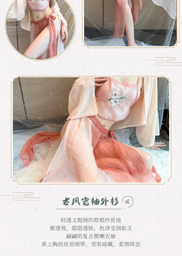 Black Slit Silk Nightdress