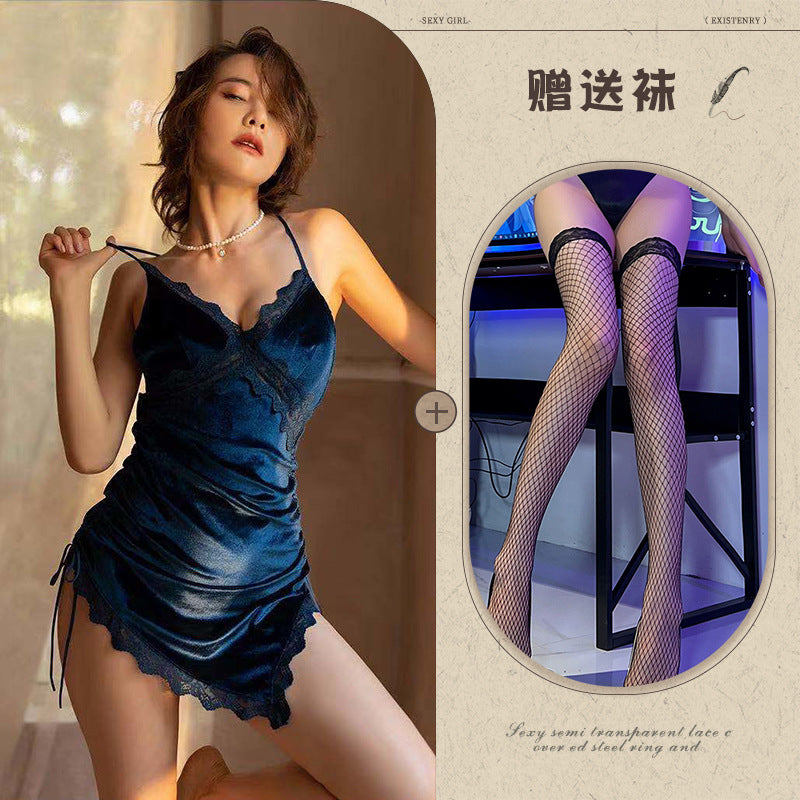 Velvet Tie-front Nightie