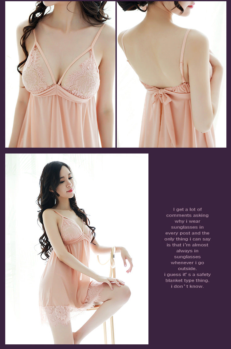 Nude-Tone Lace Pajama Se