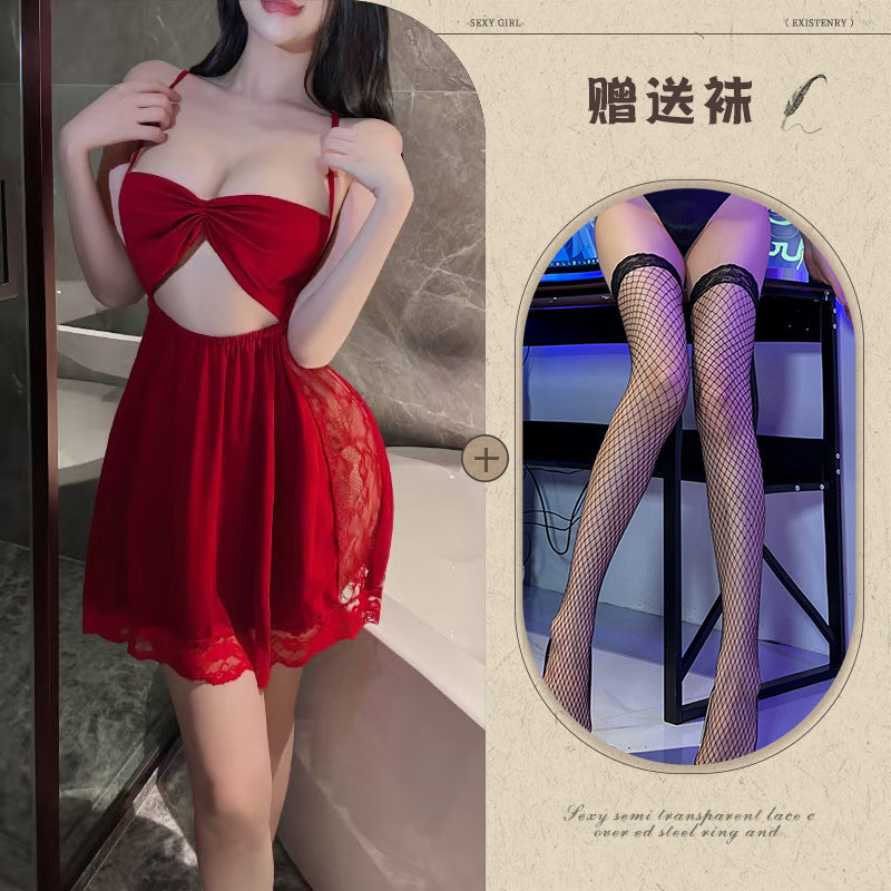 Backless Satin Bow Nightdress