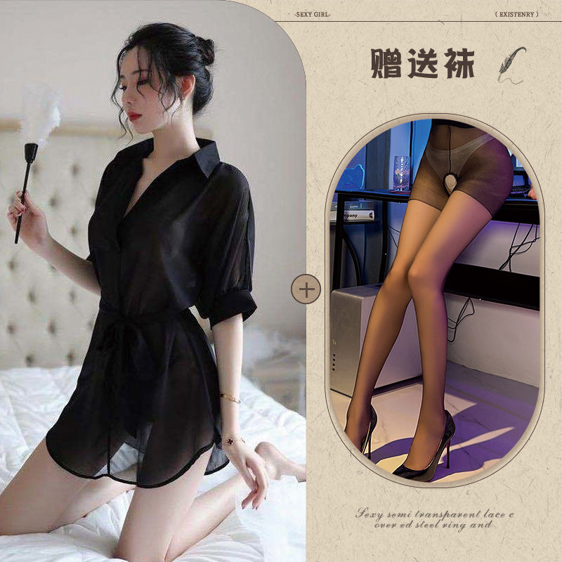 Transparent na Robe Set