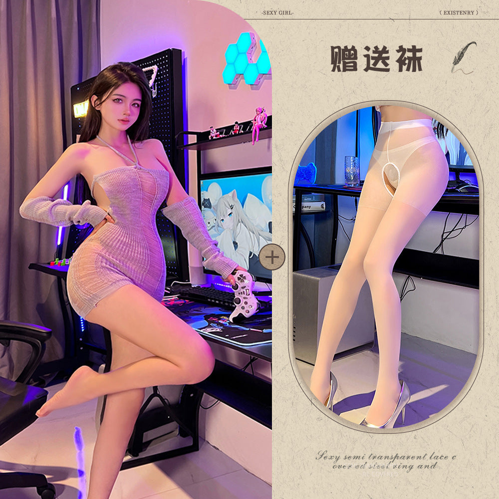 Backless Knit Teddy
