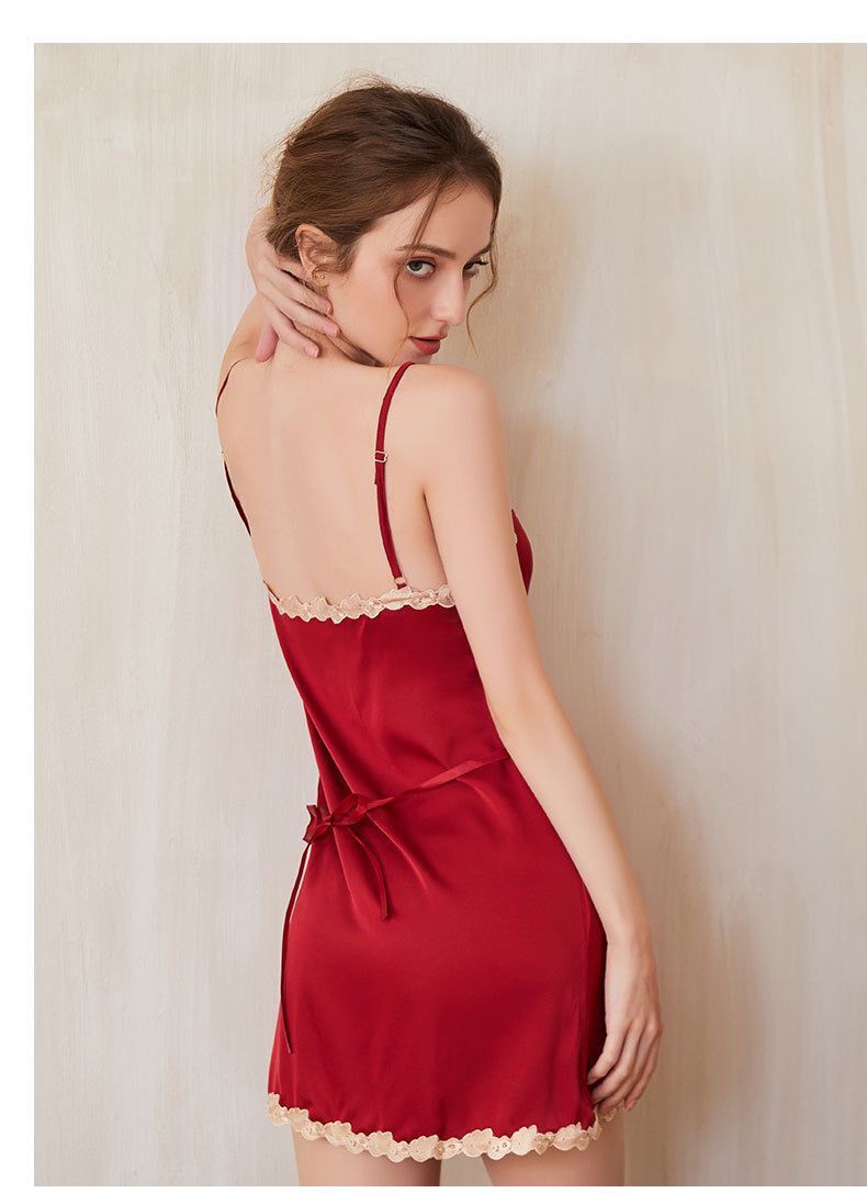 Floral Sheer Slit Nightdress