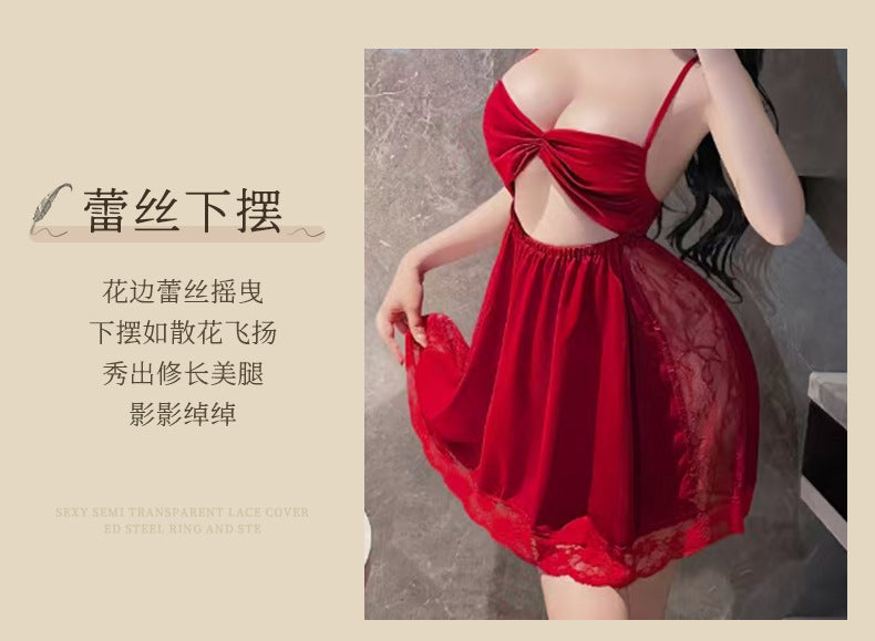 Backless Satin Bow Nightdress