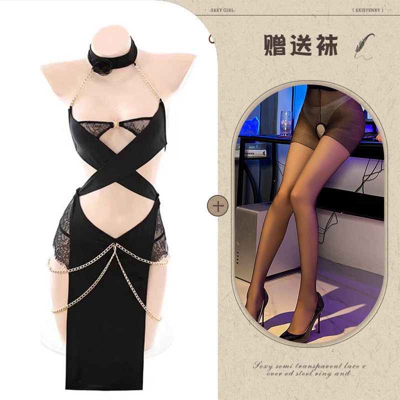 Bodysuit ng Detalye ng Chain