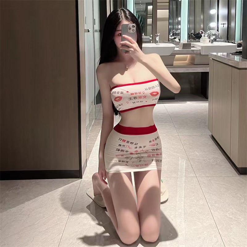 Text Print Swimsuit