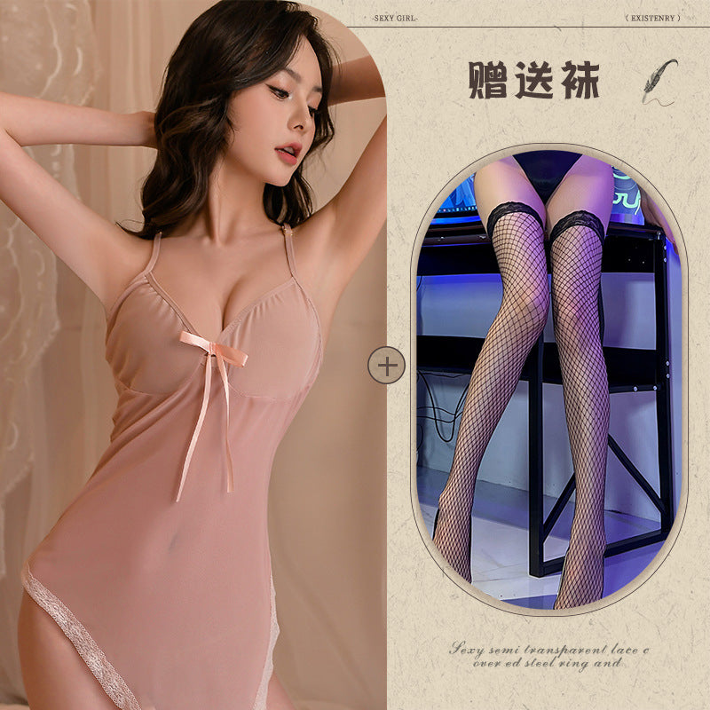 Sheer Mesh Lingerie Sleepwear Set