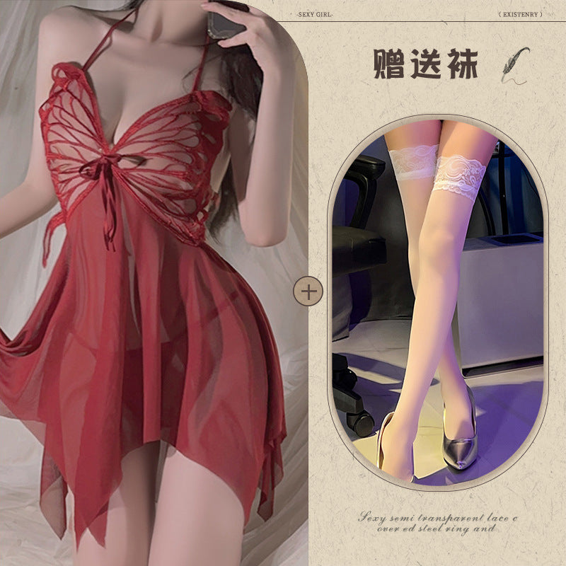 Butterfly Sheer Lingerie Nightgown
