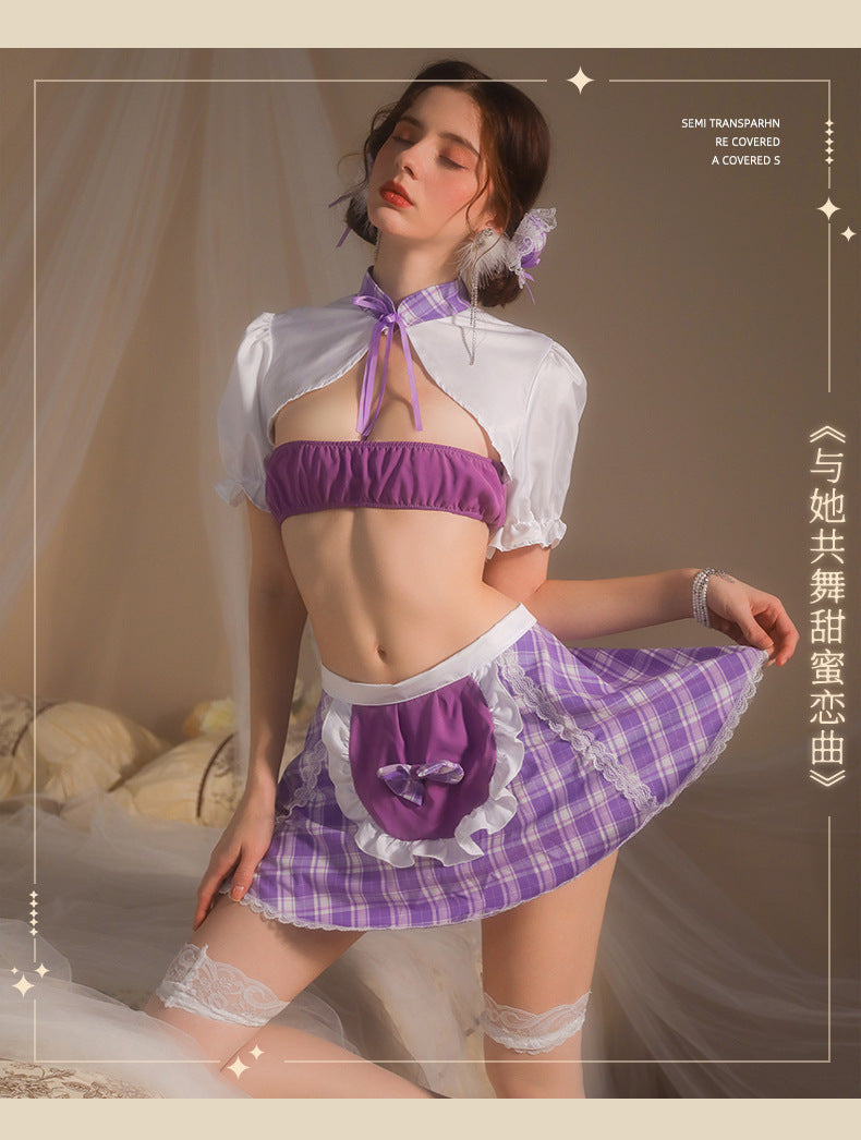 Sweet Maid Plaid Dress Set