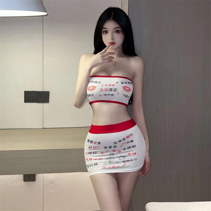 Text Print Swimsuit