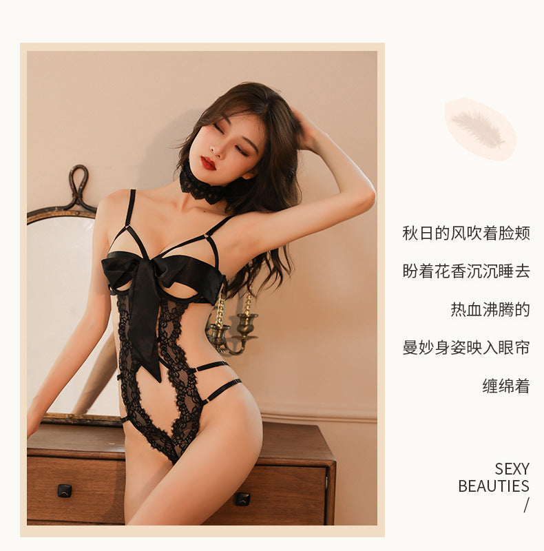 Bow Lace Cut-out Teddy