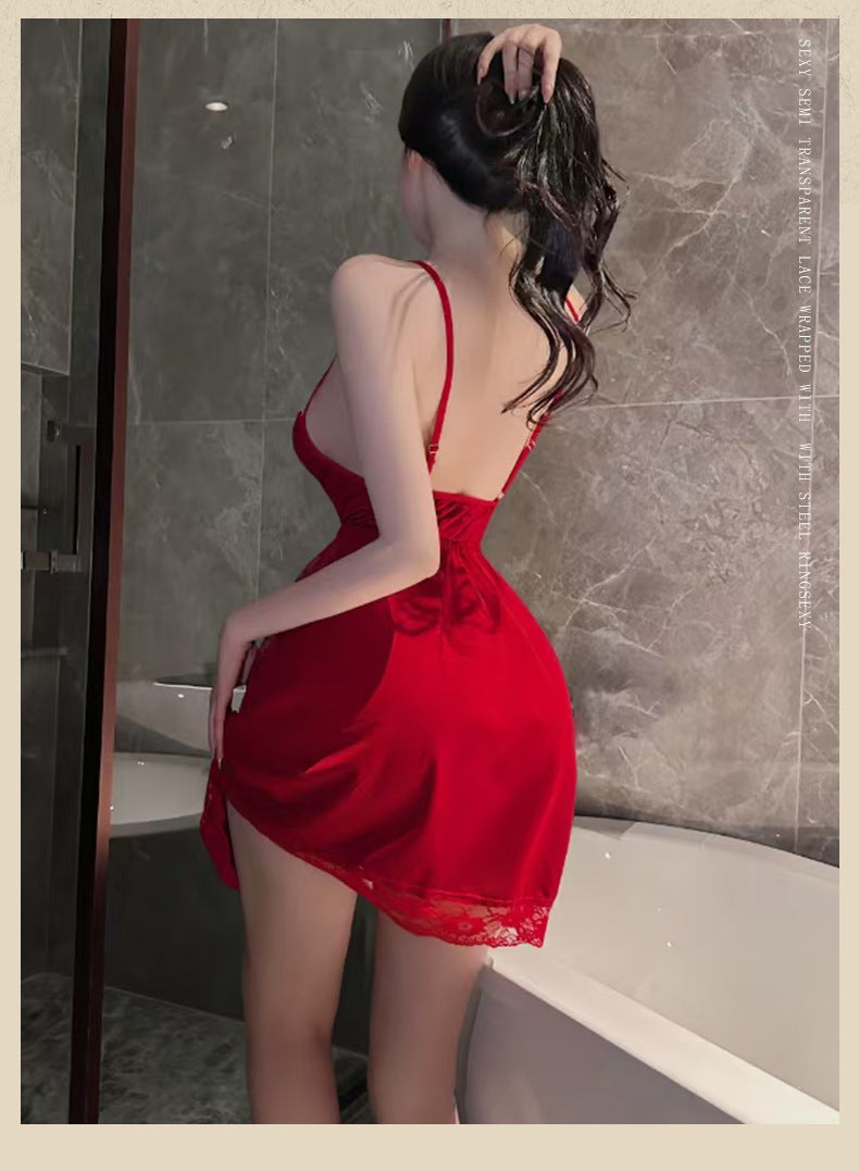 Backless Satin Bow Nightdress