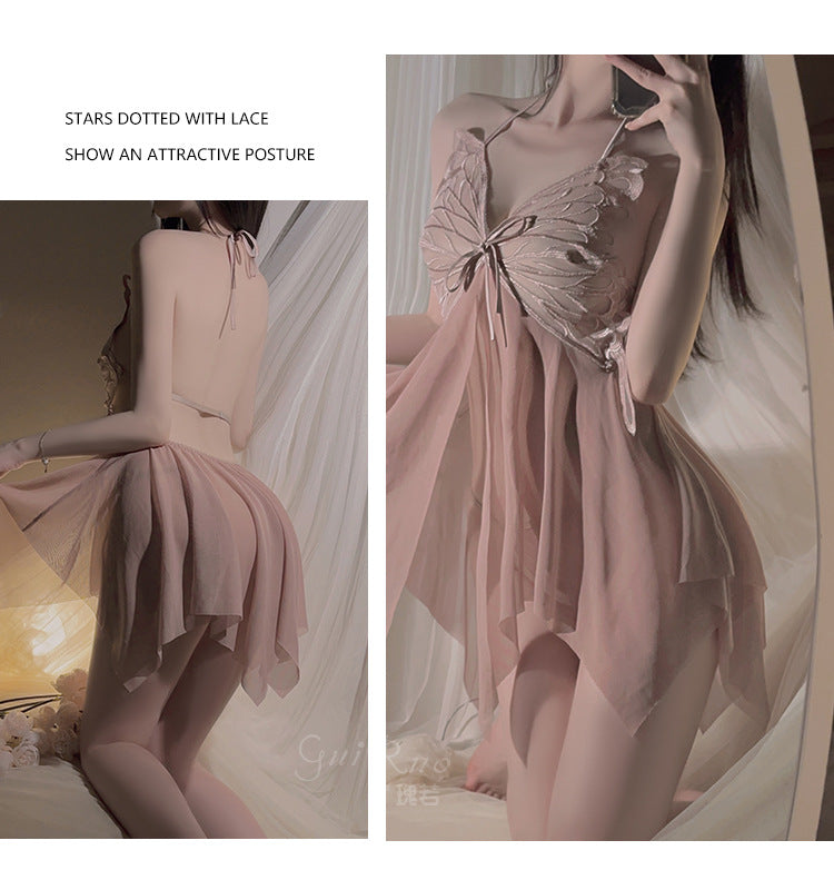 Butterfly Sheer Lingerie Nightgown