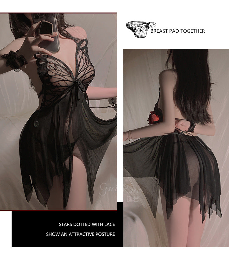 Butterfly Sheer Lingerie Nightgown