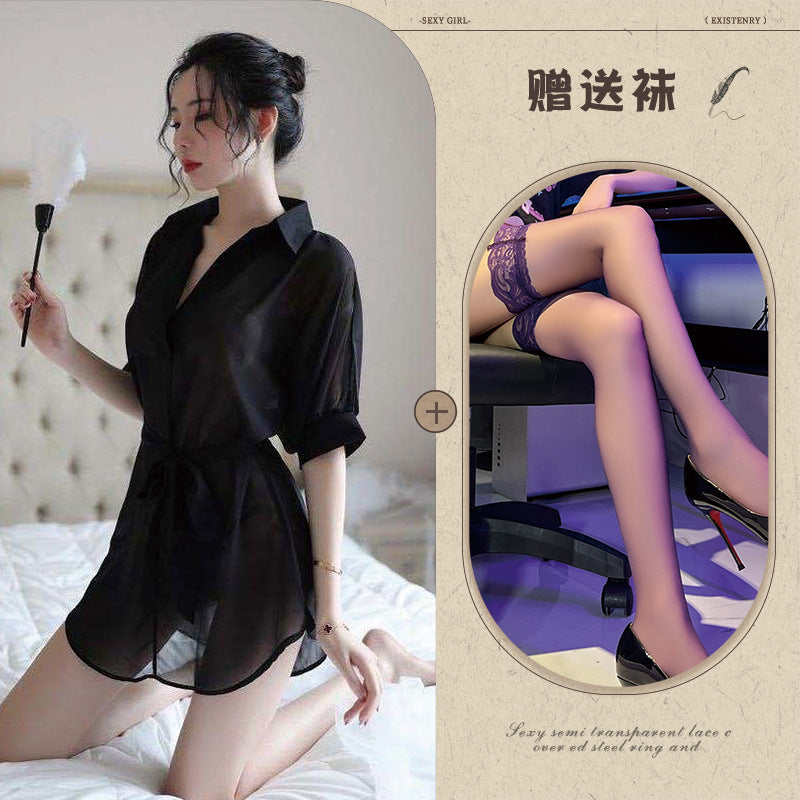 Transparent na Robe Set