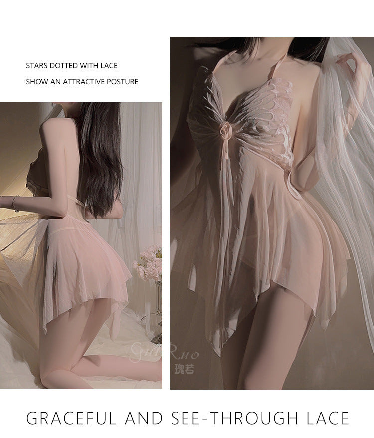 Butterfly Sheer Lingerie Nightgown